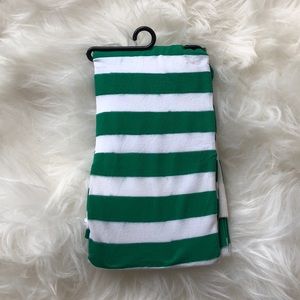 GREEN AND WHITE STRIPE STOCKINGS